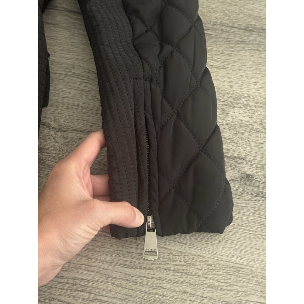 Burberry London Women’s M Quilted Jacket Trench Coat Tie Belt Nova Check Lining - Picture 11 of 11
